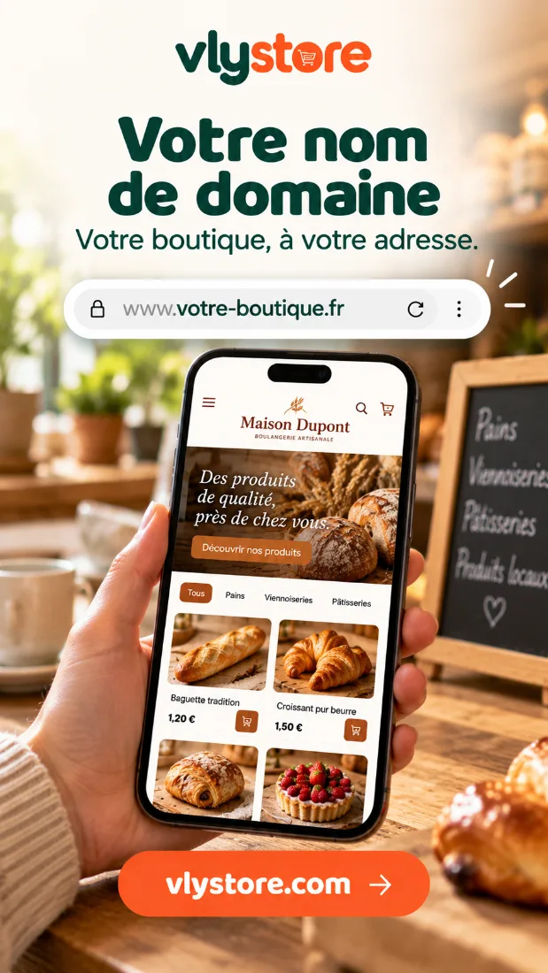 Votre boutique Vlystore avec votre nom de domaine
